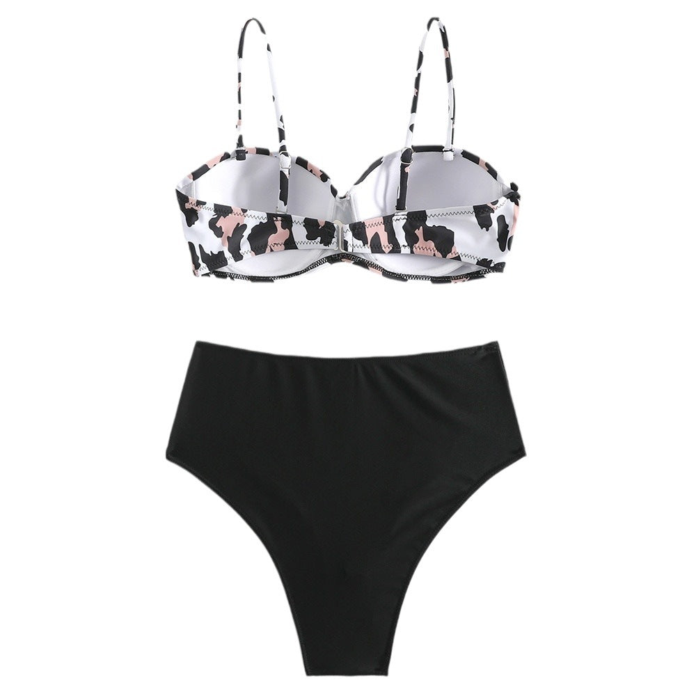 Femme svømme bikini sæt med iøjnefaldende dyreprint og højskåret bund Stilla