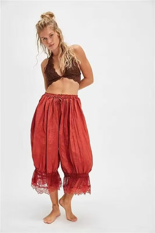 Dame Luftig og elegant Culotte med spidsdekoration Skovae