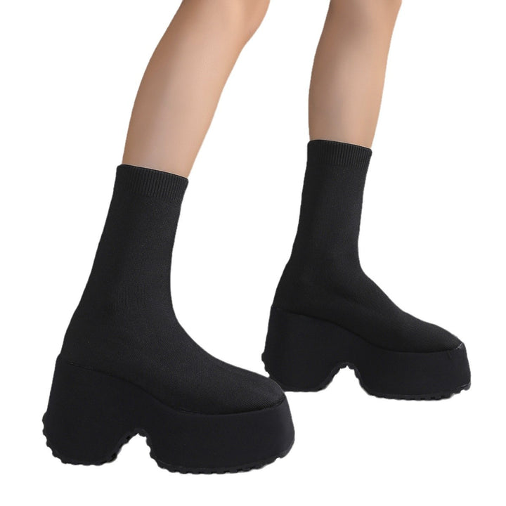 Dame Chic Sneaker-Pantoletten med innovativt sokdesign og robust plateau Stilla