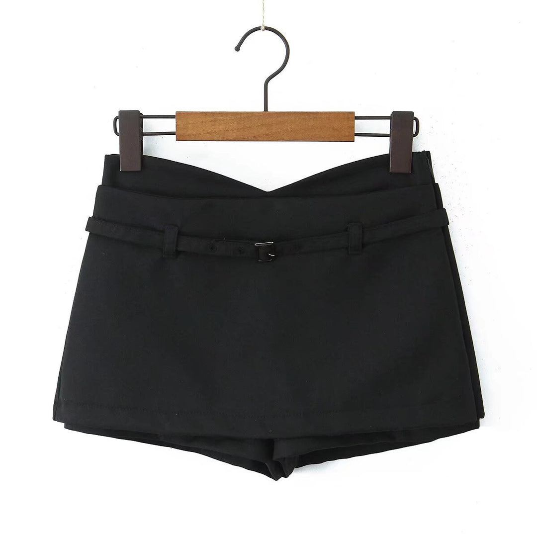 Dame elegante shorts med justerbart bælte og moderigtigt design Stilla