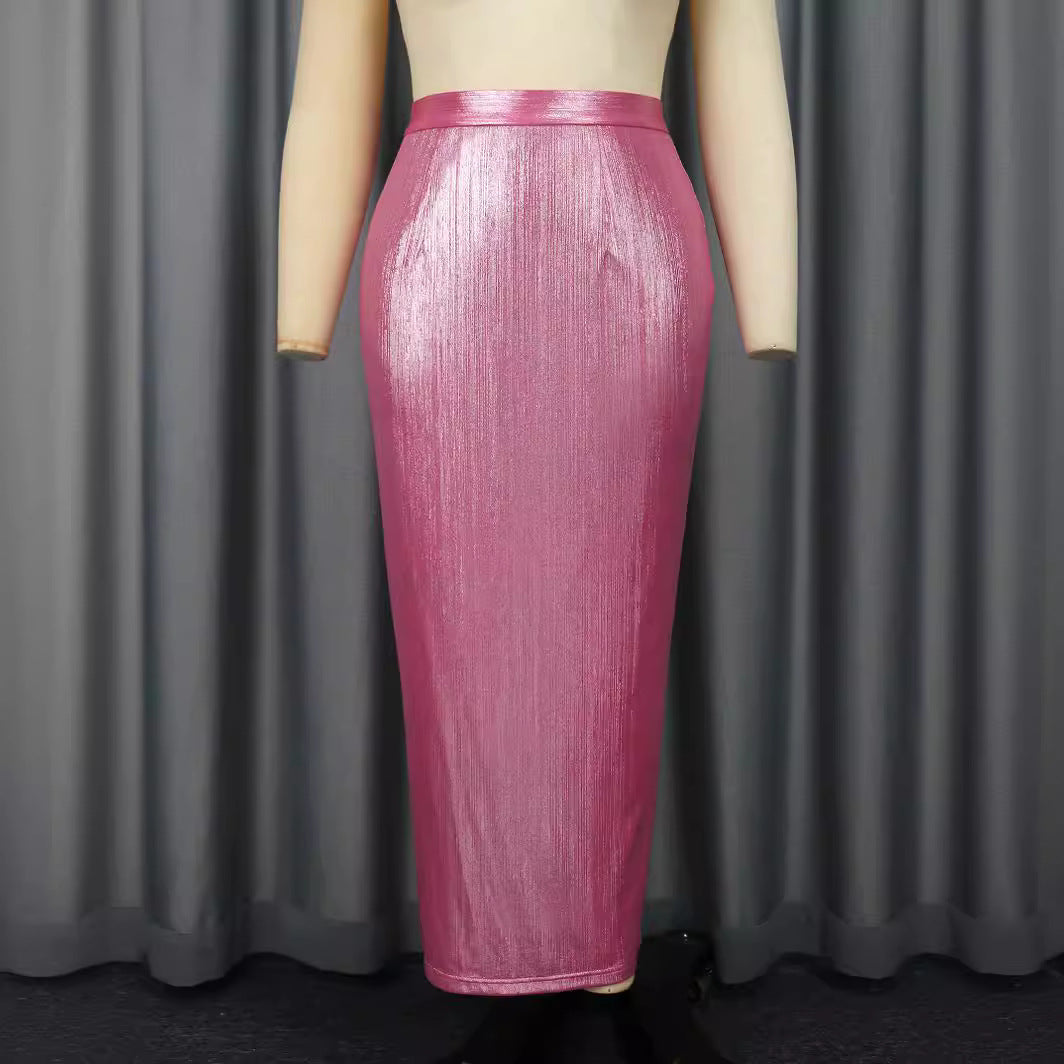 Dame Elegant Paillet Midi Skørt Skovae