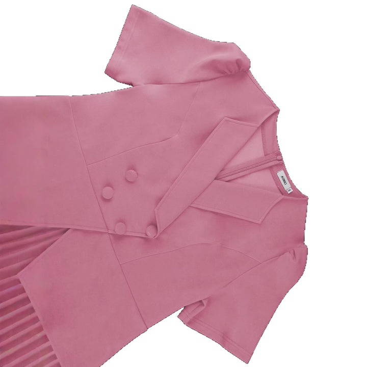 Dame Plissé Kjole med elegant Blazer Skovae