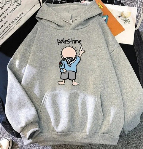 Dame hoodie med kreativt illustreret design Skovae