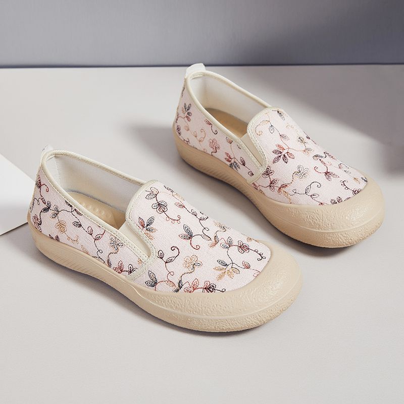 Damer Bekvemme Slip-On Sko med blomsterbroderi Stilla