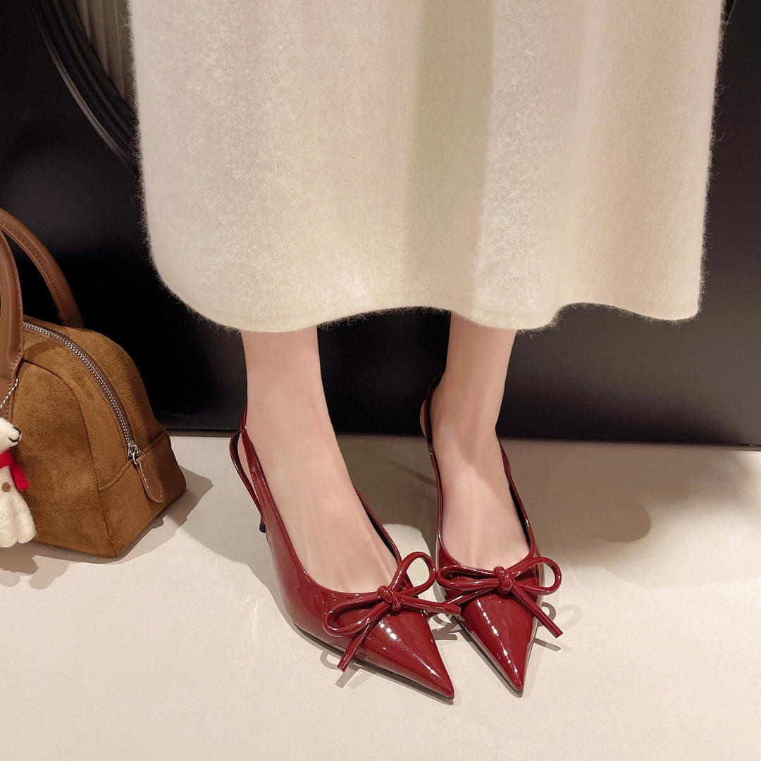 Dame elegante Slingback High Heels med sløjfeaccent Stilla