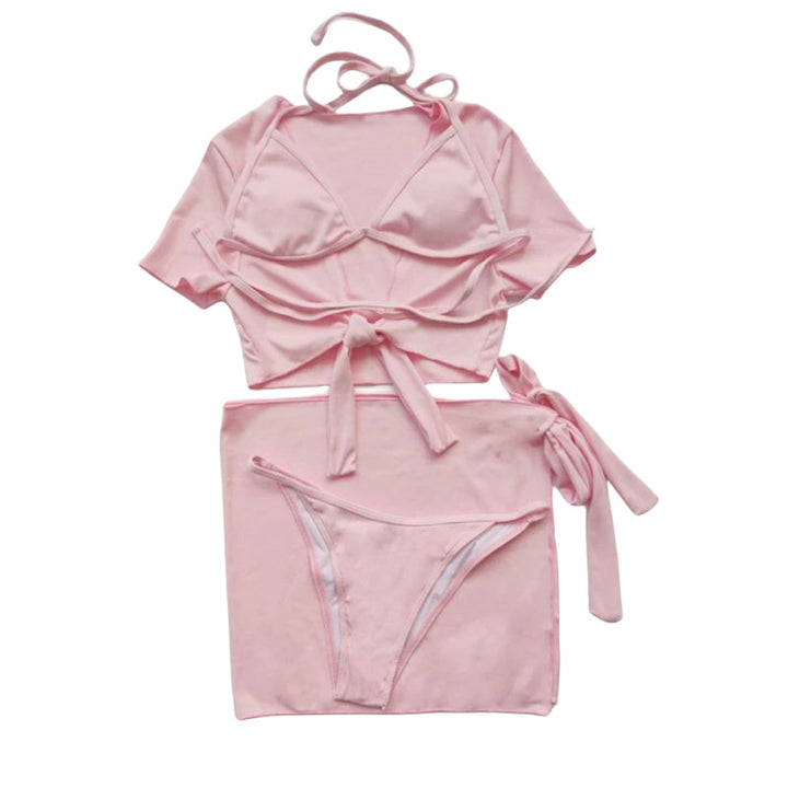 Femme Chic Slips-Front Crop Top og højt liv nederdel sæt Stilla