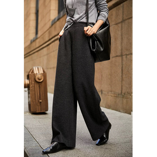 Dame elegant Culotte-bukser med vidt skåret ben og høj talje Stilla