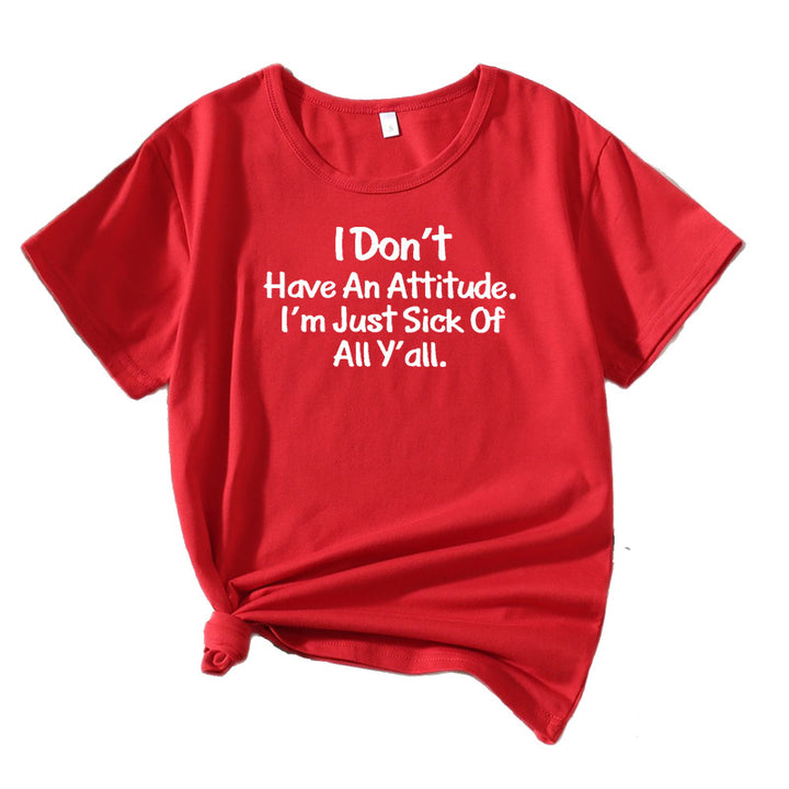 Dame Fritid Attitude Grafik T-shirt Stilla