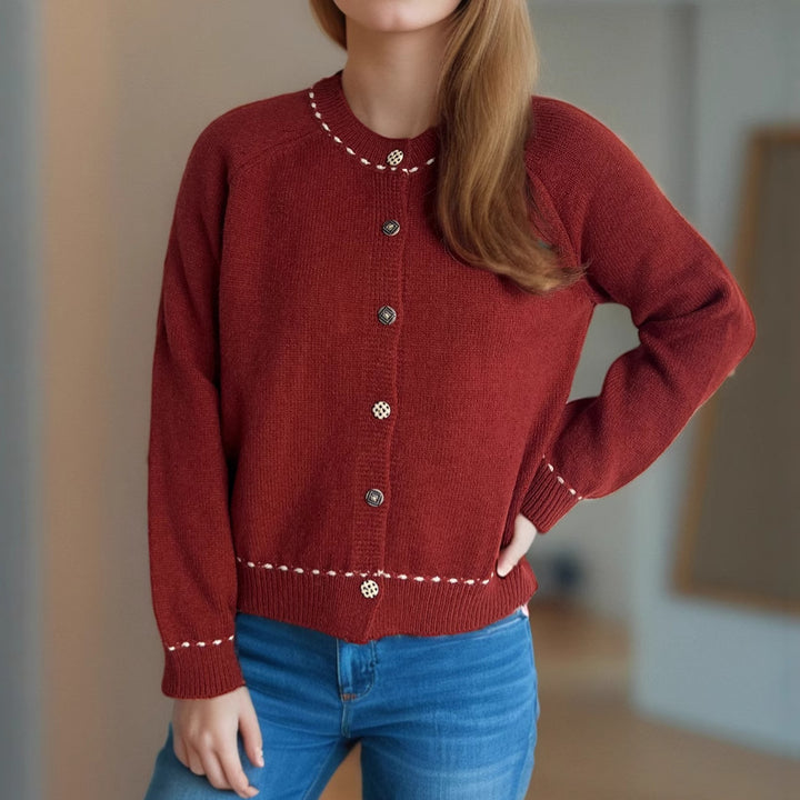 Damer hyggelig cardigan med dekorative knapper Stilla