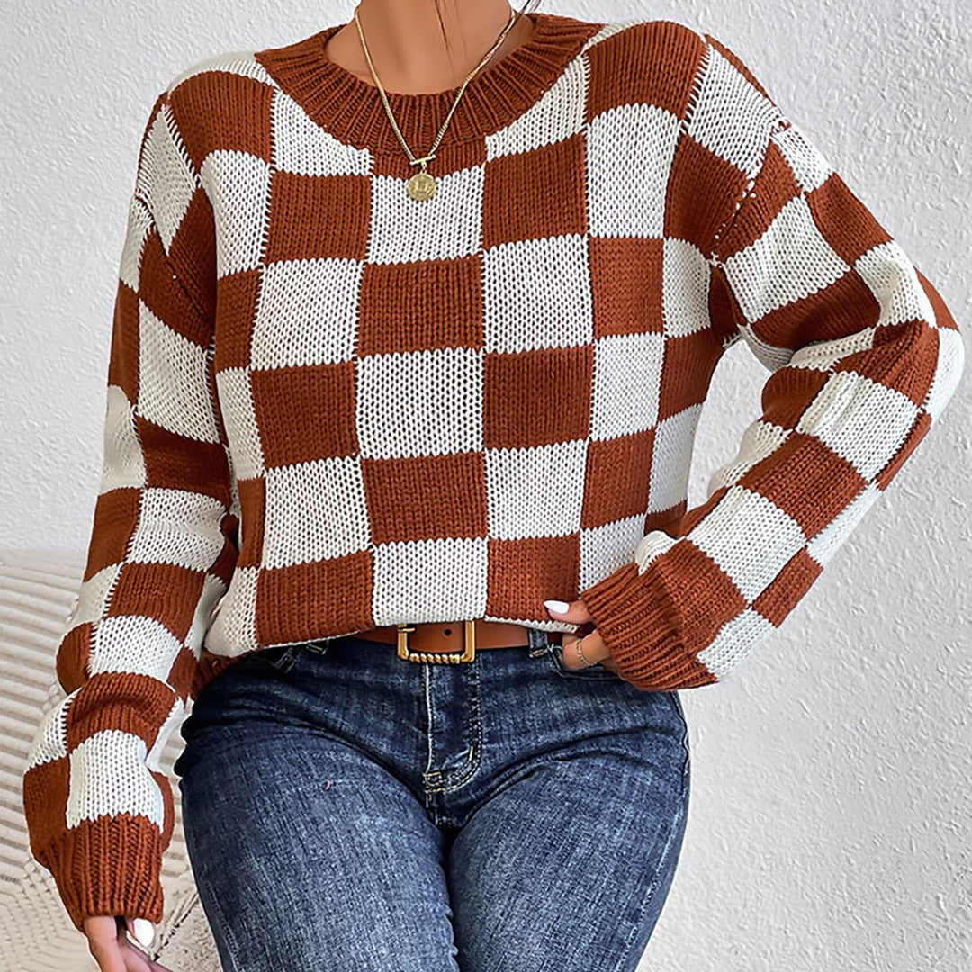 Dame trendy ternet mønster pullover Stilla