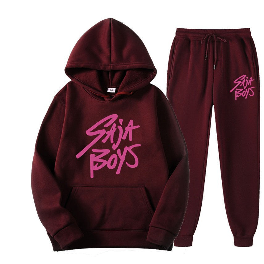 Kvinders hoodie og joggersæt med moderne grafisk print Skovae
