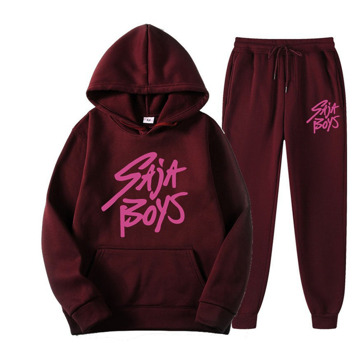 Kvinders hoodie og joggersæt med moderne grafisk print Skovae