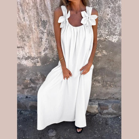 Dame Maxi Kjole med blomstret stropdesign Stilla