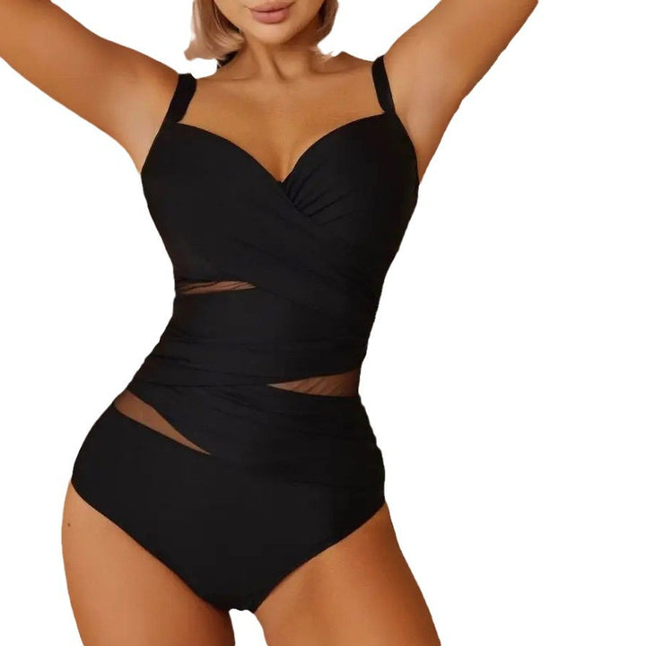 Dame Elegant Wrap Badetøj med transparente indsatser Stilla