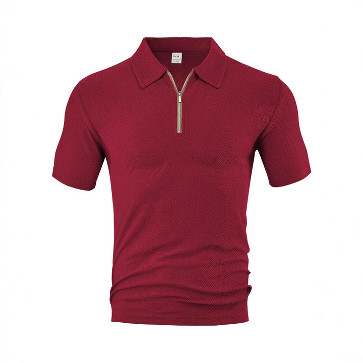 Herrer Polo-Shirt med elegant lynlås og struktureret design Stilla