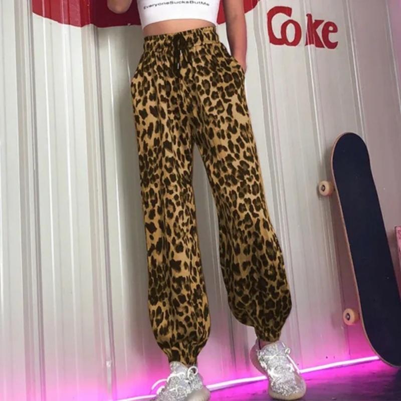 Dame Sporty joggingbukser med dyremotiv og elastisk liv Stilla