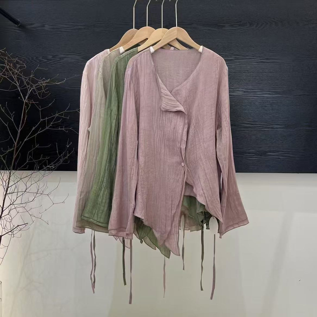 Femme Let lagbluse med åbent forrestykke Stilla