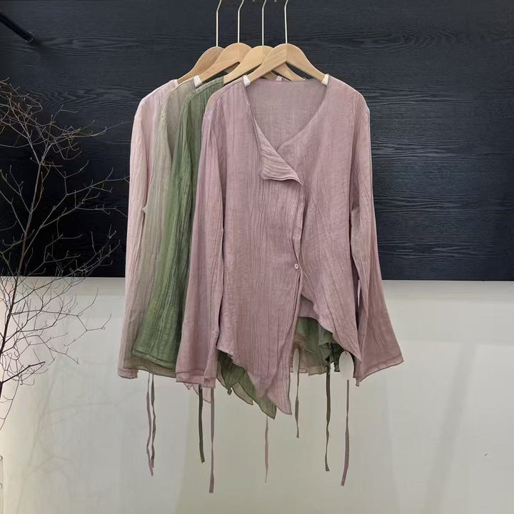 Femme Let lagbluse med åbent forrestykke Stilla
