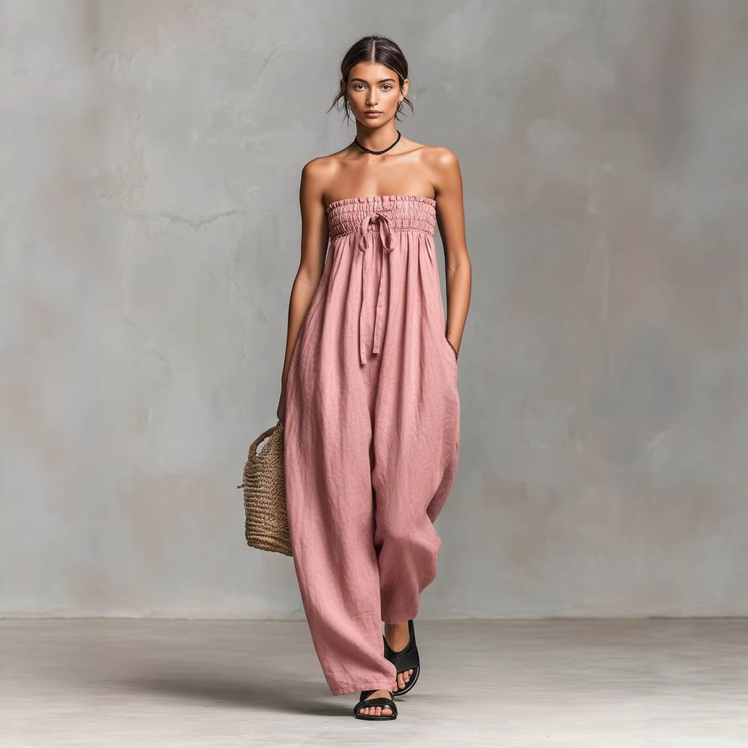 Dame Casual Jumpsuit med elastisk overdel og bredt ben Skovae