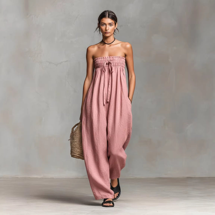 Dame Casual Jumpsuit med elastisk overdel og bredt ben Skovae