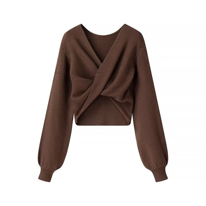 Femme Forkortet Strikket Pullover med Twist-Design Stilla