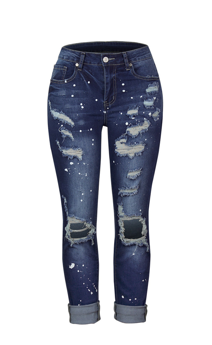 Dame moderne og stilfulde skinny jeans med vintage-detaljer Stilla