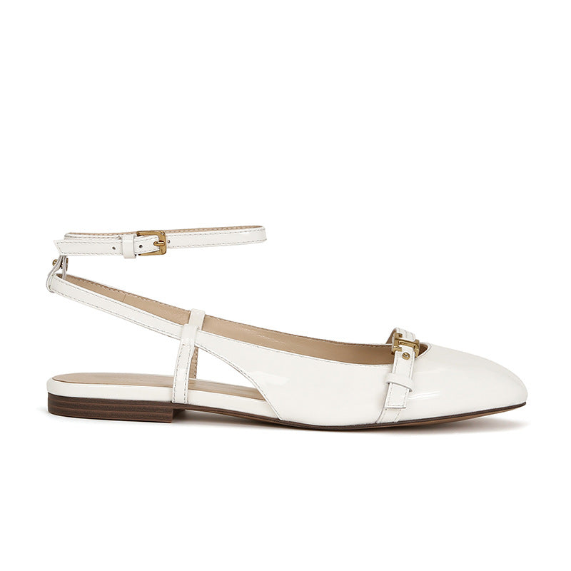Dame Elegant Slingback Flade Sko med Dekorativ Ankelrem Stilla