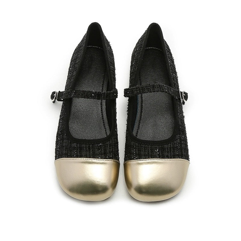 Dame ballerinaer med justerbar rem og elegant glansspids Stilla