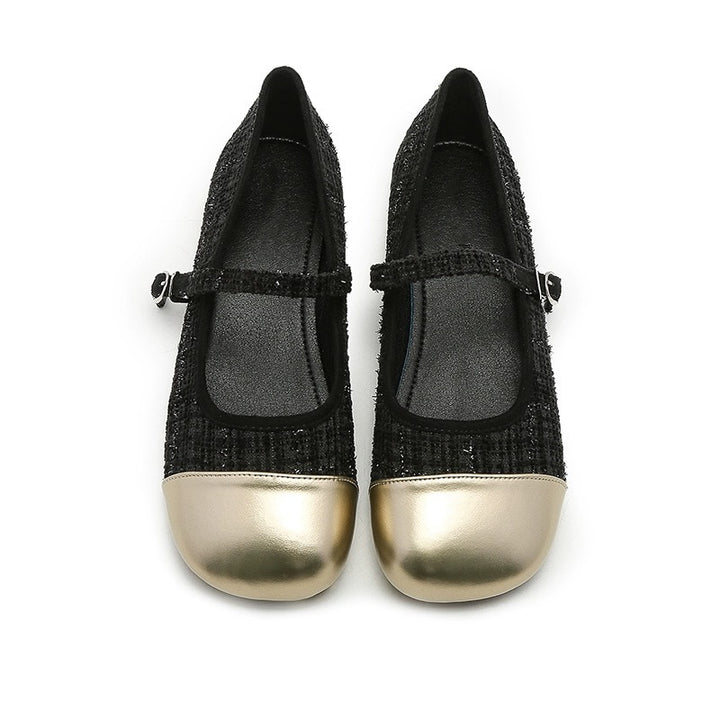 Dame ballerinaer med justerbar rem og elegant glansspids Stilla