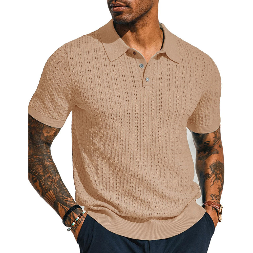 Herrer Poloshirt med struktureret strikdesign Stilla