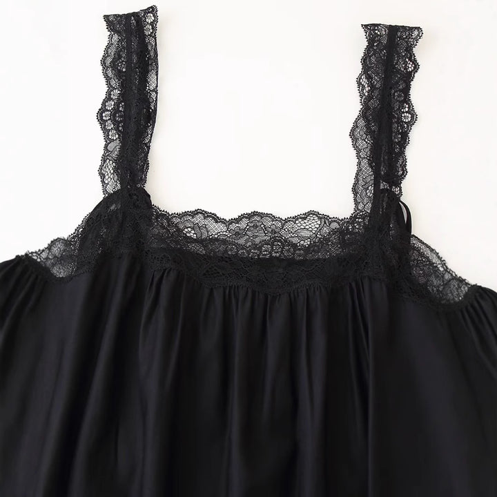 Femme Spidsbesat Silke-Cami-Kjole Stilla
