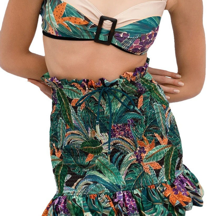 Dame Tropisk Print Cropped Badetøj Sæt Stilla