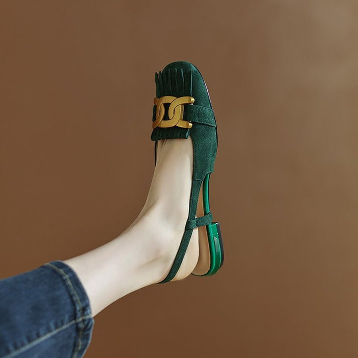 Dame elegante Slipper-Flats med dekorativt spænde-detalje Stilla