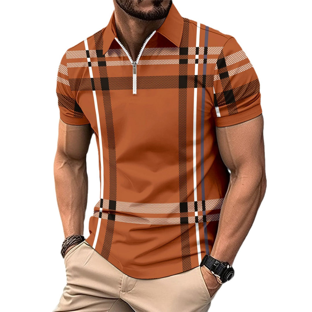 Herrer Stilfuld Lynlåse-Frontternet Polo T-shirt Stilla