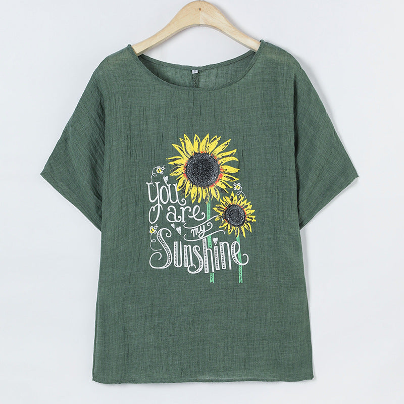Kvinder Relaxed Fit Grafik T-Shirt Stilla