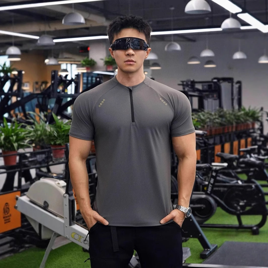 Herren Funktionsshirt med halvmund lynlås og åndbar teknologi Stilla