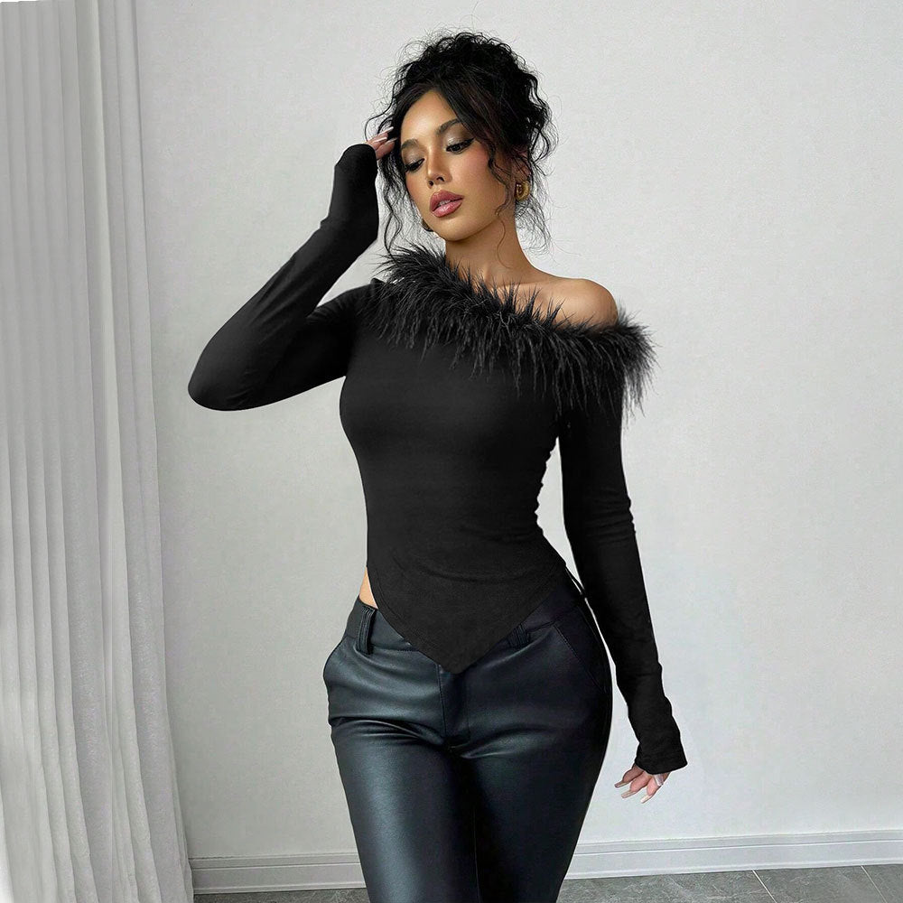 Damer elegant top med aftagelig plys finish Stilla