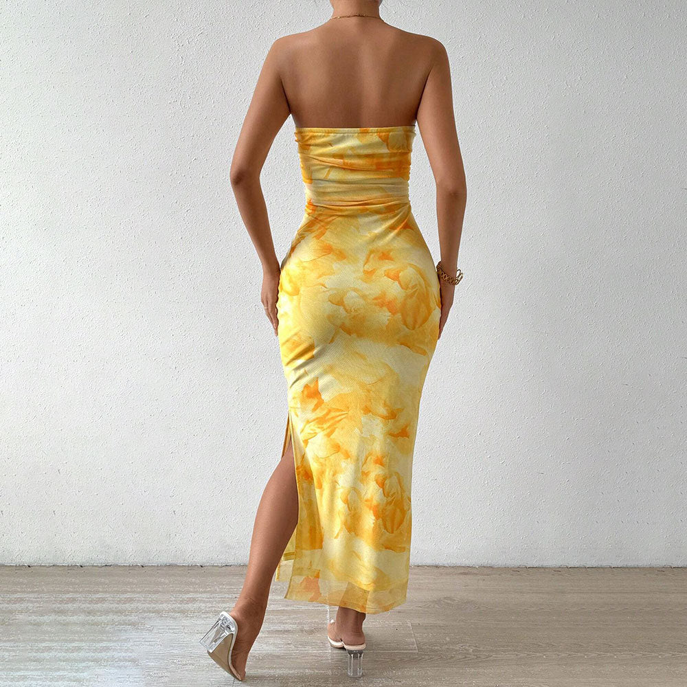 Stilla | Højtaljet Slim Fit Slids Strapless Bodycon Nederdel
