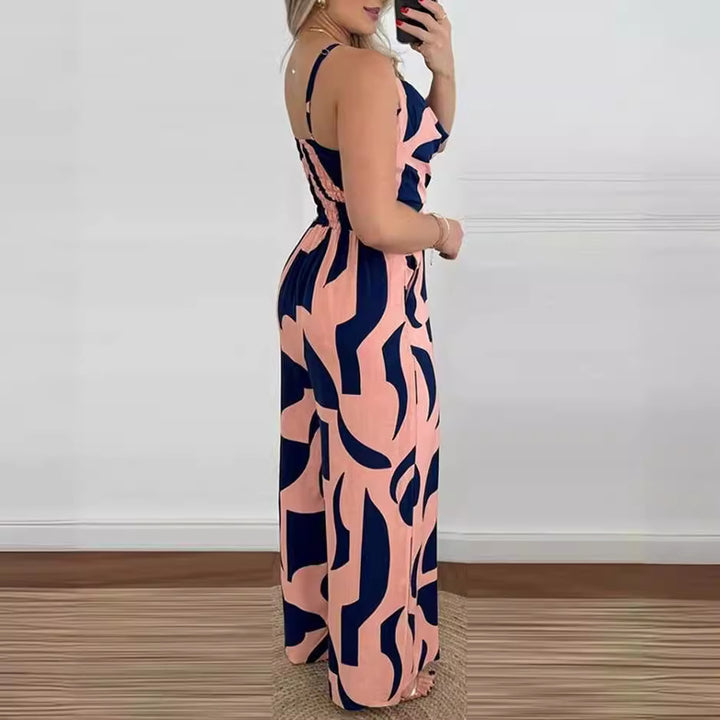 Damer Elegant Jumpsuit med legende snit og blomsterdesign Stilla