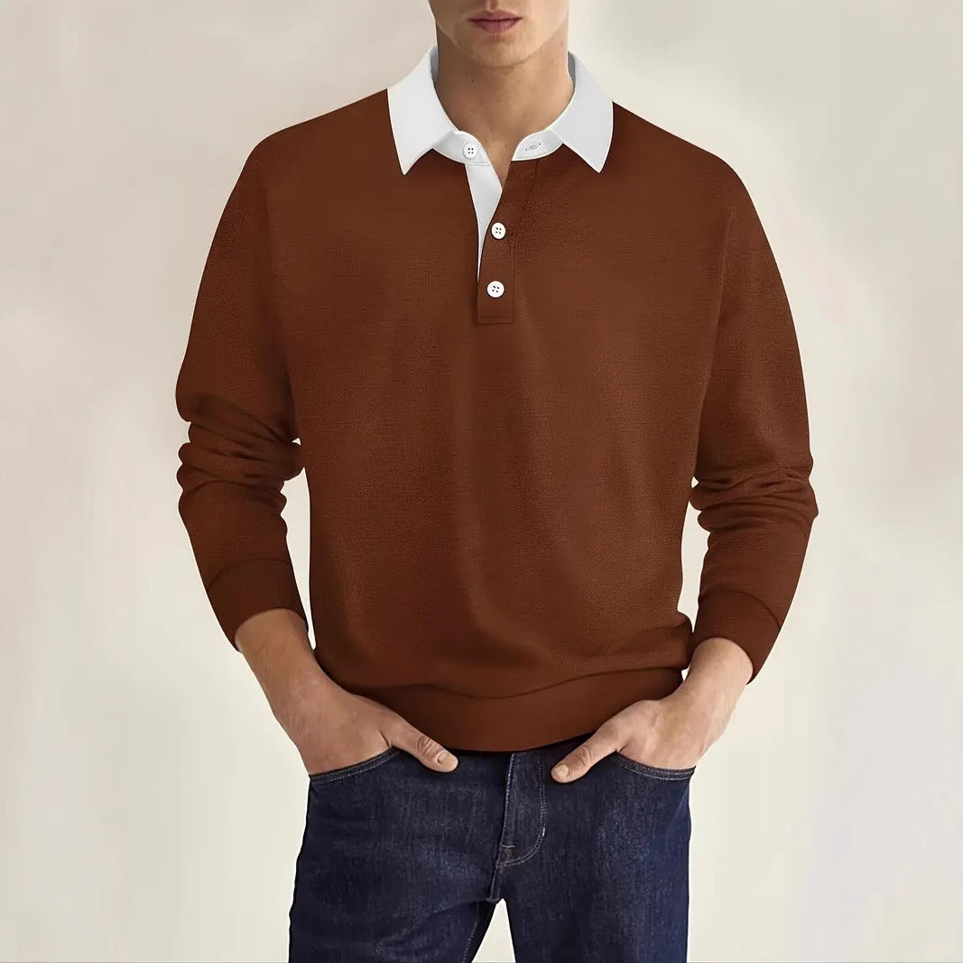 Herre Poloshirt med moderne krave og struktureret overflade Stilla