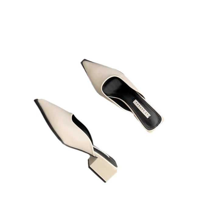 Dame spidse tå hæl mules med elegant design Stilla