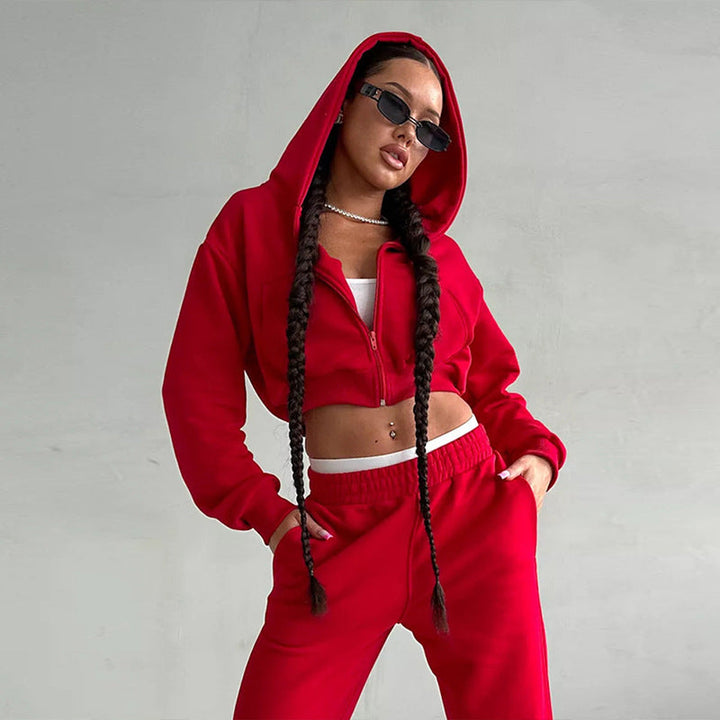 Stilla | Sporty Crop Talje Shorts Åben Skjorte Bukser Sæt