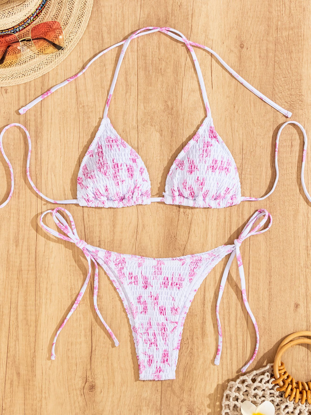 Dame Triangle-bikini med legende Leo-design og justerbare bånd Skovae