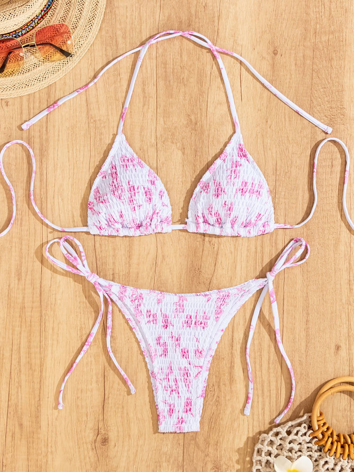 Dame Triangle-bikini med legende Leo-design og justerbare bånd Skovae
