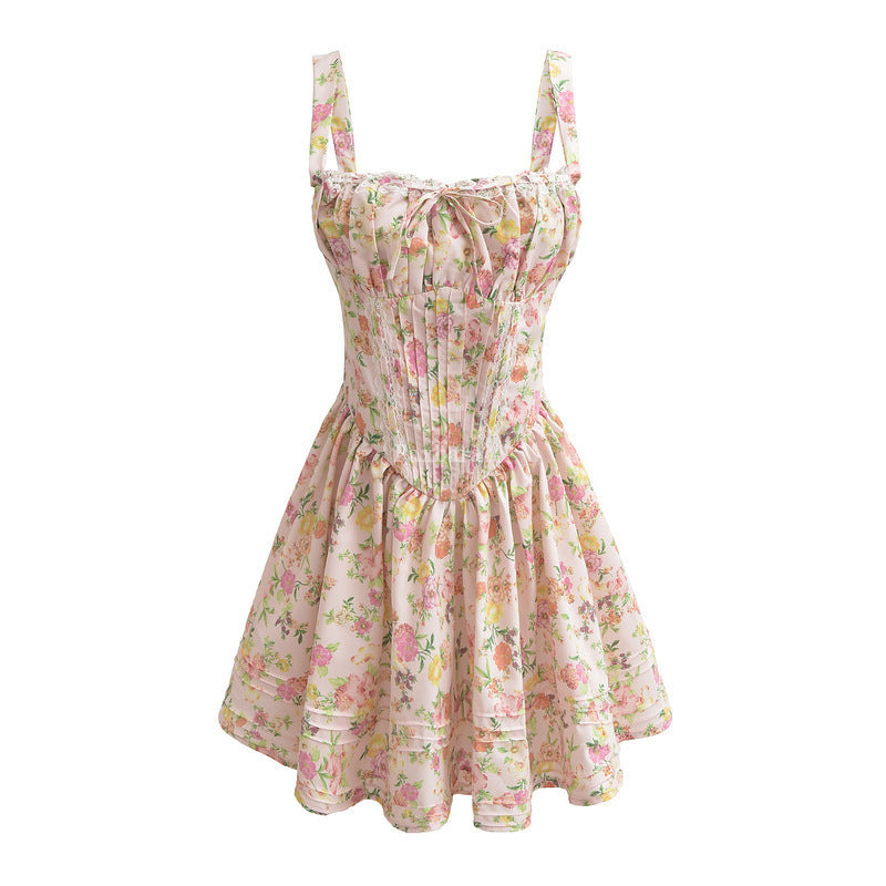 Femme Floral Ruffle Mini Kjole Stilla