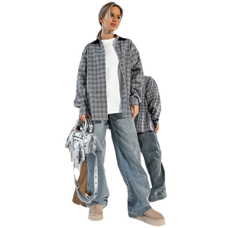 Dame Ternet Oversized-Skjortejakke med afslappet pasform Stilla