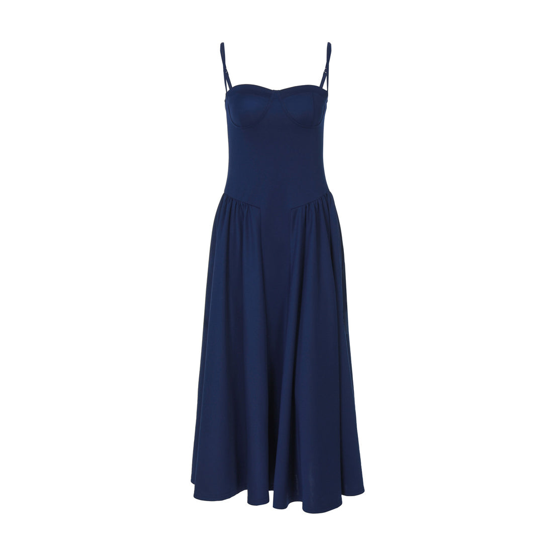 Dame Maxi-kjole med elegant bustier-overdel og flydende nederdel Skovae
