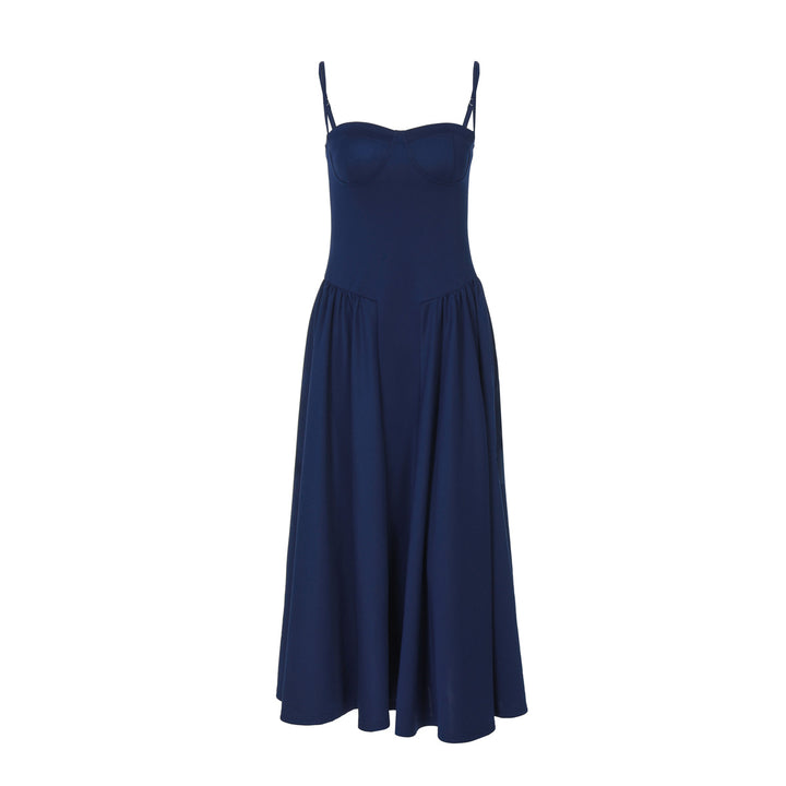 Dame Maxi-kjole med elegant bustier-overdel og flydende nederdel Skovae