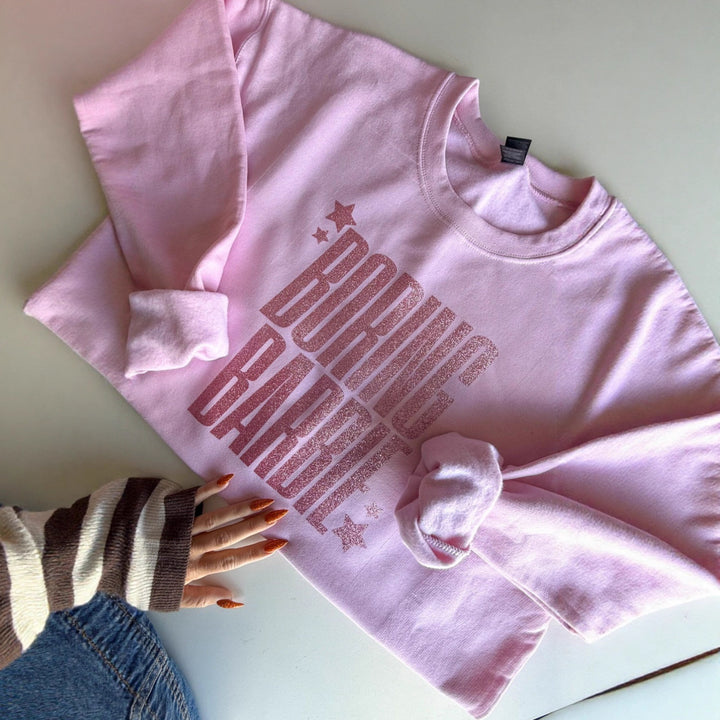 Kvinders sweatshirts med glitrende print Stilla