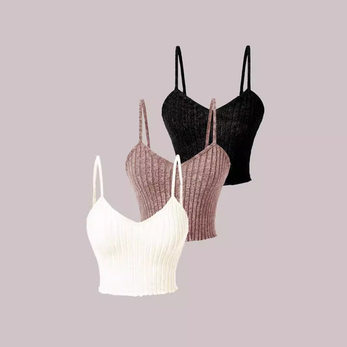 Dame afslappet kant-basics-top i ribdesign Stilla